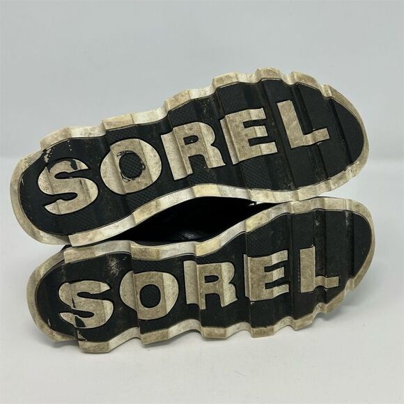 Sorel Kinetic Short Black Leather Lace Up Waterproof Boot Sneakers Size 8.5 - Picture 11 of 13